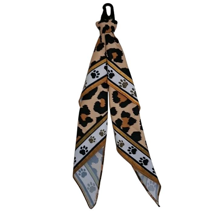 Bandana Paisley Techwear dengan Carabiner Clip - Aksesoris Gantung Tas & Celana Motif Leopard Stylis