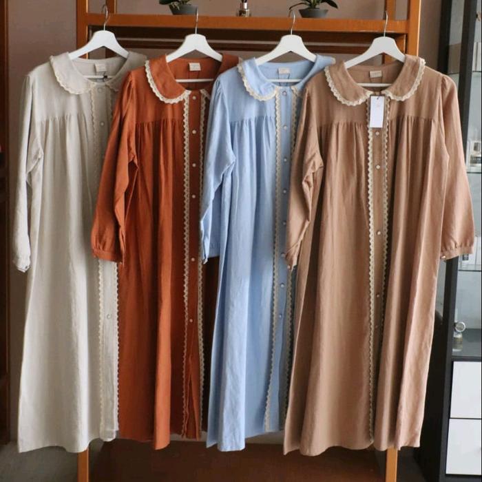 GAMIS BORDIR LINEN PREMIUM / KATUN LINEN BORDIR / TUNIK BORDIR / TUNIK LINEN / TUNIK