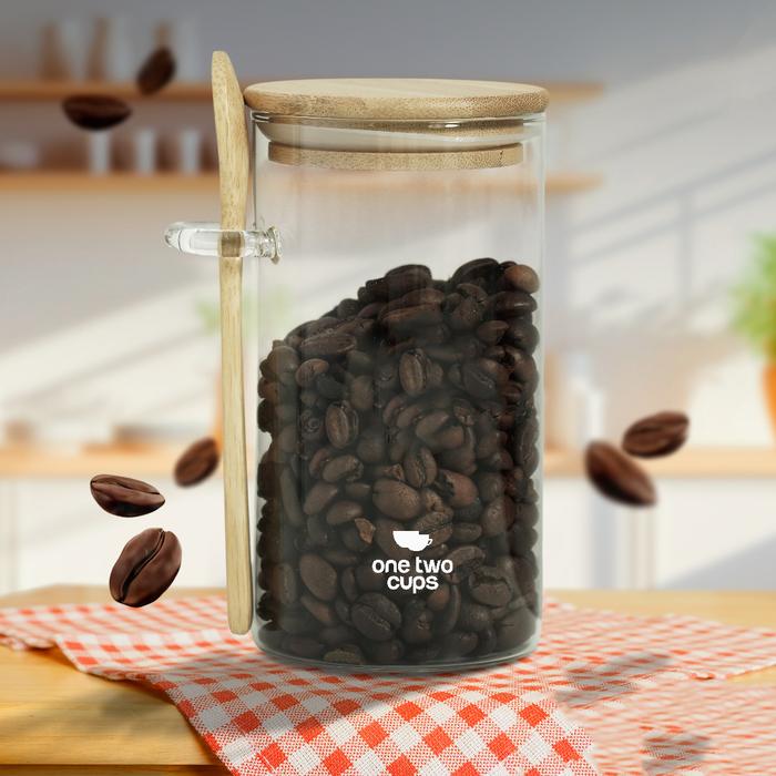 Mutiaramall - Toples Kaca Bamboo | Storage Jar Dapur | Wadah Makanan