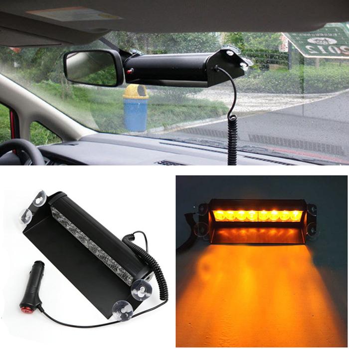 8 LED Merah/Biru Kuning Biru Mobil Polisi Strobo Berkedip Lampu Dash