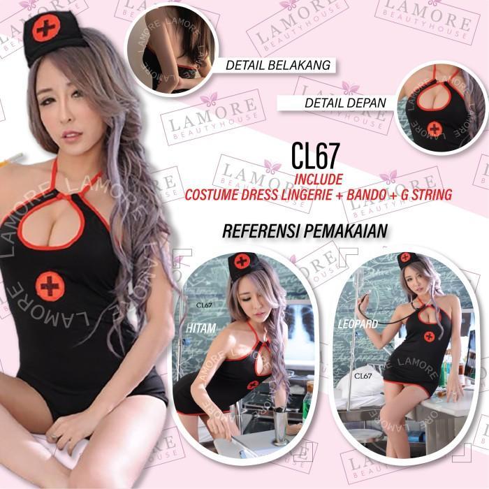 Cosplay Kostum Suster Hitam Lingerie Black Nurse CL67