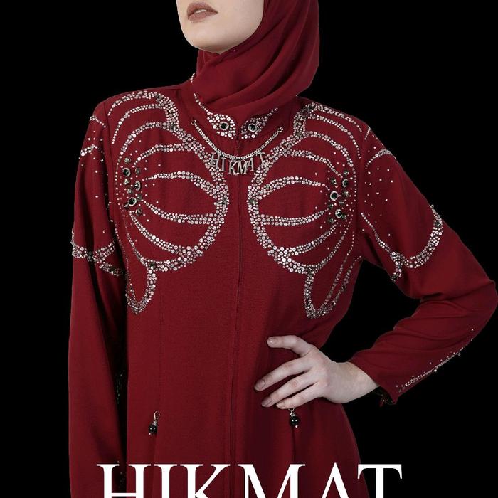 Abaya Hikmat A6265 Maroon Mustard