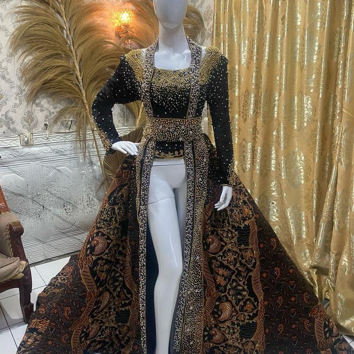 Kebaya Bludru 2in1 Ekor Jarik Prada / Kebaya Kutu Baru Murah