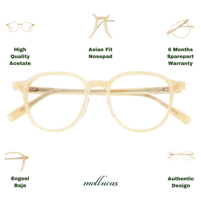 Mollucas - Manawa Milky - Gratis Lensa Minus/Silinder Anti Radiasi - Frame Kacamata Pria/Wanita