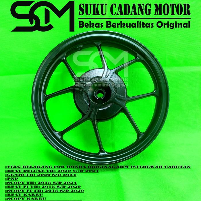 Velg Belakang For Honda Beat Deluxe Beat New Beat digital Tahun 2019 2020 2021 2022 2023 Original 10