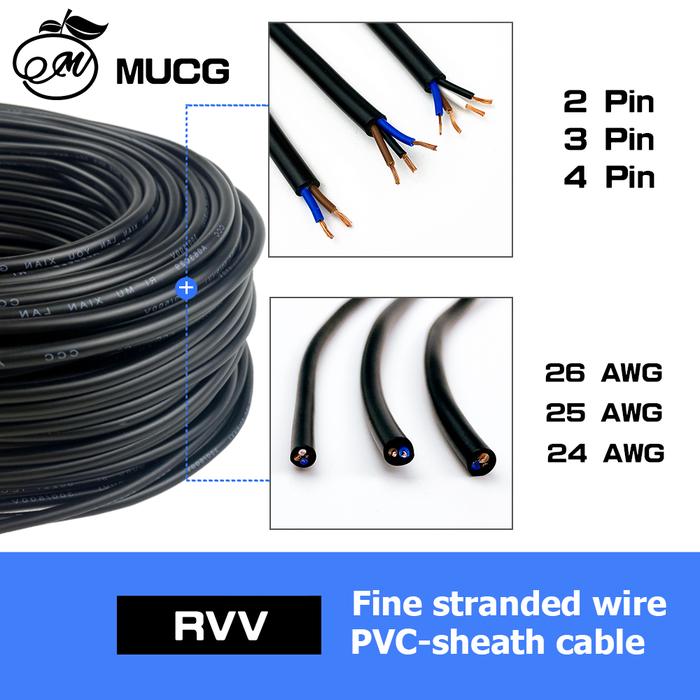 Kabel 4 Pin 2 3 Inti Kawat Tembaga DC 5V 12V Kabel Listrik Kabel