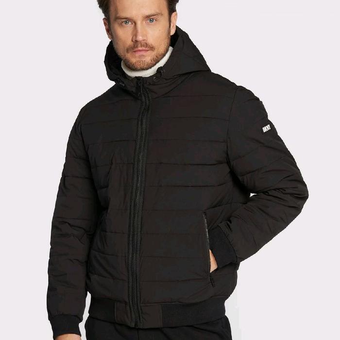JACKET PRIA - ' dKnY .PERFORMANCE DOWN HOODIE BLACK BIG SIZE ORIGINAL AUTHENTIC
