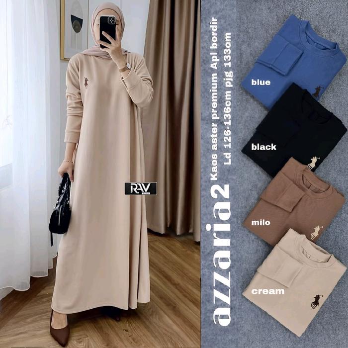 azaria dress bahan kaos aster size jumbo