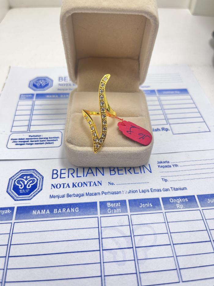 cincin dubai emas muda 5gr motif lancip permata mewah