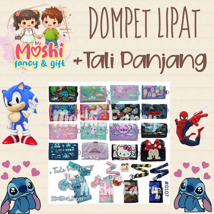 Dompet Tali Lipat Cewe Cowo Anak Tali Panjang/ Wallet Smigle Girl and Boy / Dompet Tali Lipat Cewek 