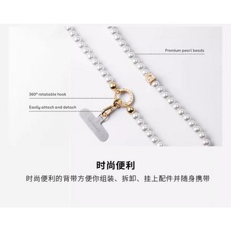 STOK TERBATAS High version Casetify Silver White Pearl Reel Chain Crossbody Strap Phone Case Anti-Lo