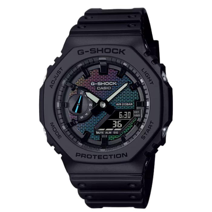 Jam Tangan Casio G-Shock GA2100RW-1ADR Original Rainbow Dial 2 Years Casio Official Warranty