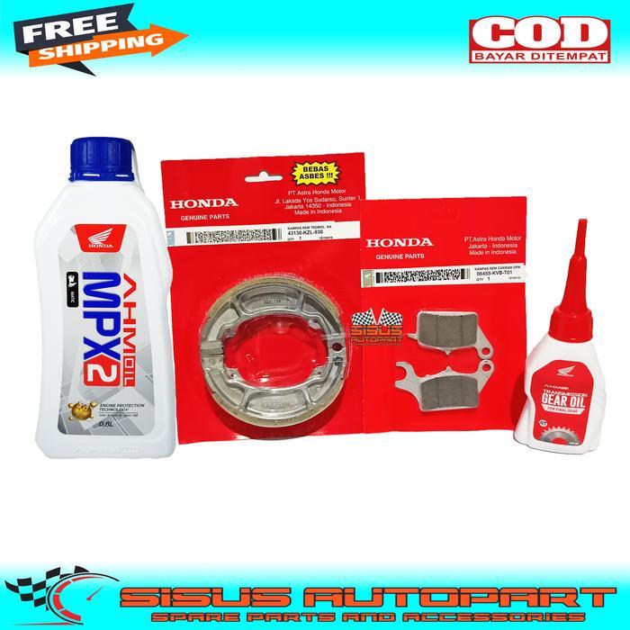 Paket Kampas Rem Depan Belakang MPX 2 Oli Gardan Beat FI Beat Deluxe Vario Scoopy Spacy Vario 125 Va