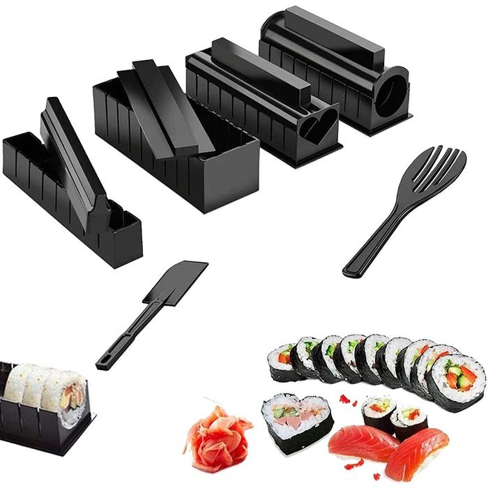 Sushi Making Kit,Sushi Roller 10Pcs Diy Sushi Making Kit Roll Sushi Maker Rice Roll Mold Kitchen Sus