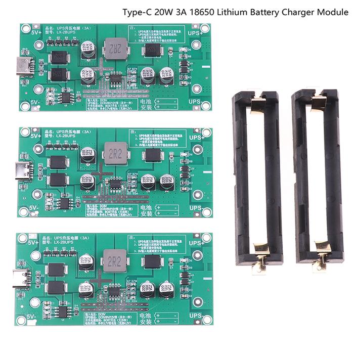 Type-C 20W 18650 Lithium Battery Charger Module DC-DC Step Up Booster