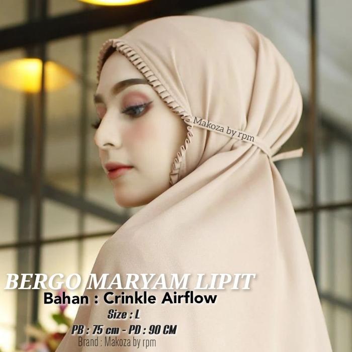 TERBARU BERGO MARYAM KCB LIPIT CRINKLE AIRFLOWPREMIUM/HIJAB PREMIUM/BERGO KCB /BERGO MARYAM LIPIT/BE