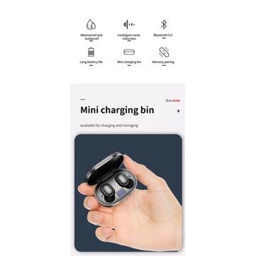 EARPHONE HEADSET TWS bluetooth WIRELESS audio ZBOX SGS-M1 SUPER EXTRA BASS WITH LCD DIGITAL INDICATO