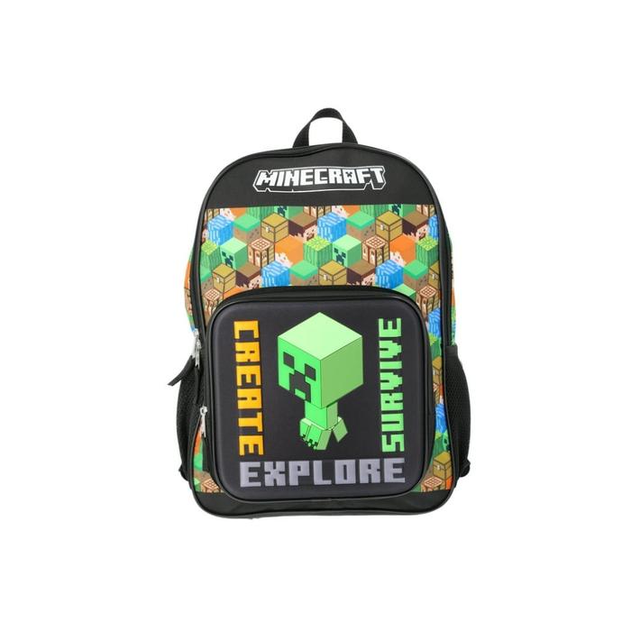 Minecraft Creeper Create Survive Explore Backpack