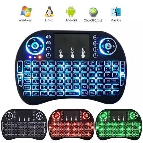 Keyboard Air Mouse I8 Mini Keypad Wireless Touchpad Blacklingt Rainbow