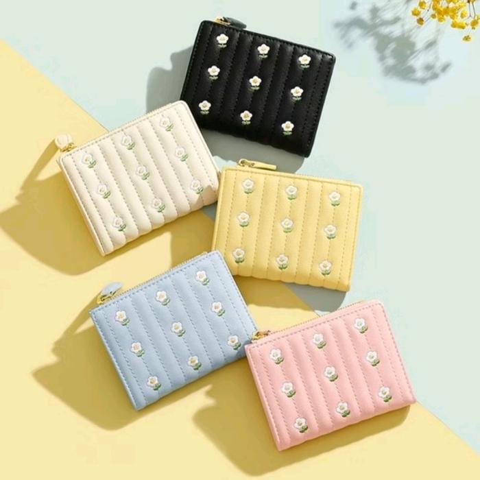 [BeliLokal]Lolly-Dompet Bordir Motif Bunga-Dompet Lipat-Dompet Kartu-Dompet Koin-Dompet Mini-Dompet 