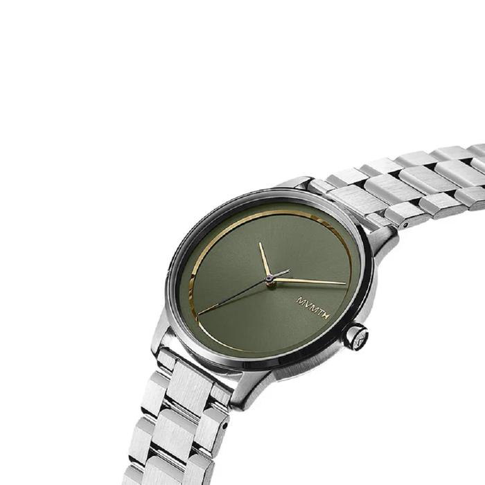 Jam Tangan Pria Man Watch MVMT Profile Tropic Haze Stainless Steel Strap Green Dial
