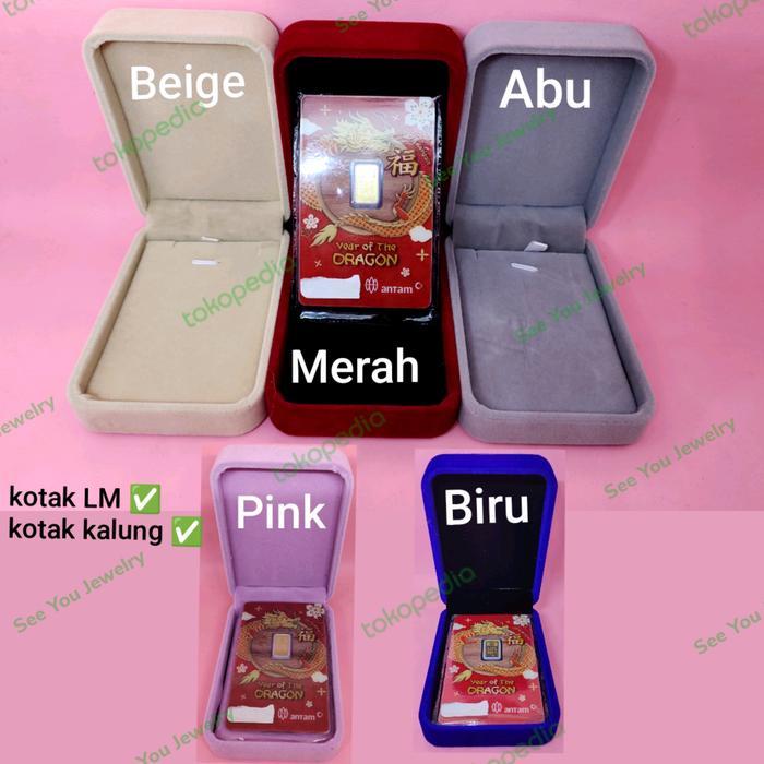 Kotak Tempat Logam Mulia Emas Kotak Perhiasan Kalung Merah Hoki Mewah
