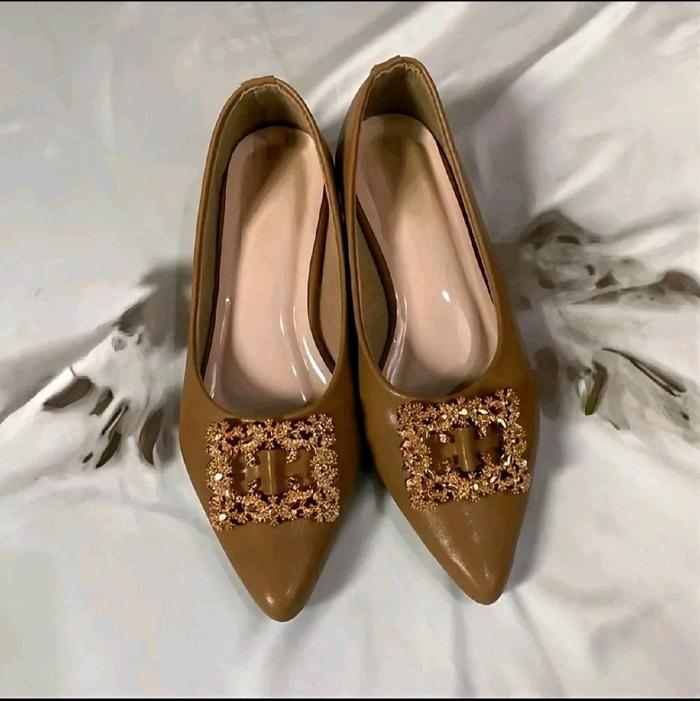 Sandal Sepatu wanita bapau pari model bustong flatshoes big size 37-45 hak 3cm