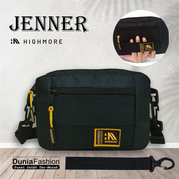 Highmore Jenner - Tas Slempang Handbag Pria Bimo Waterproof Elegan Hitam Cowok Slingbag / Selempang