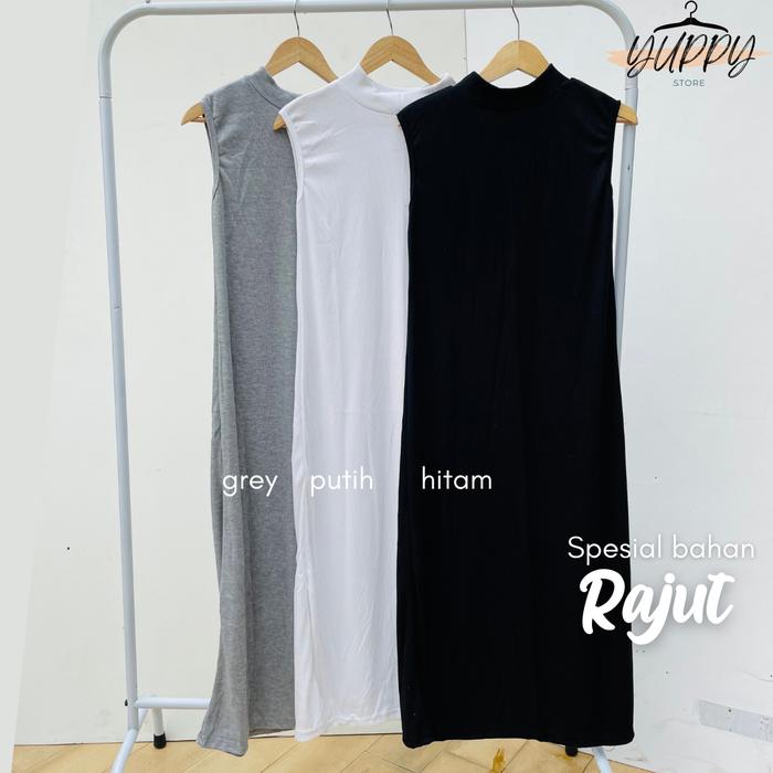 INNER DRESS RAJUT PREMIUM / DRESS TANPA LENGAN TURTLENECK / INNER DRESS PREMIUM / GAMIS RAJUT / INNE
