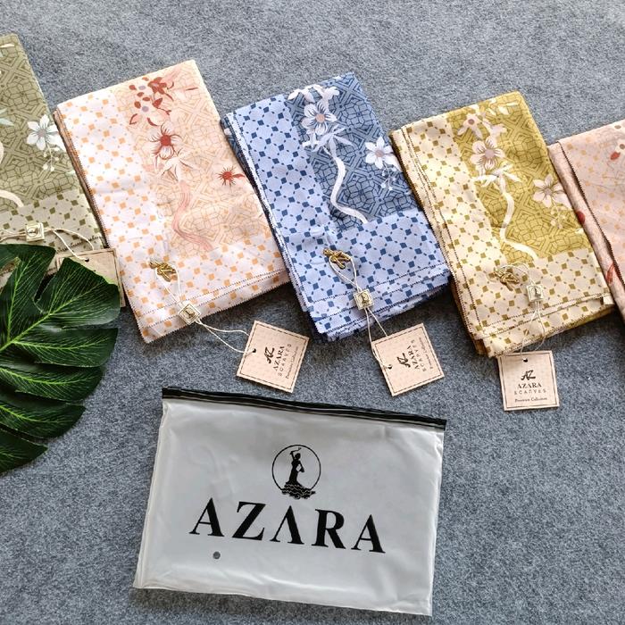 hijab segiempat motif azara pouch ecer