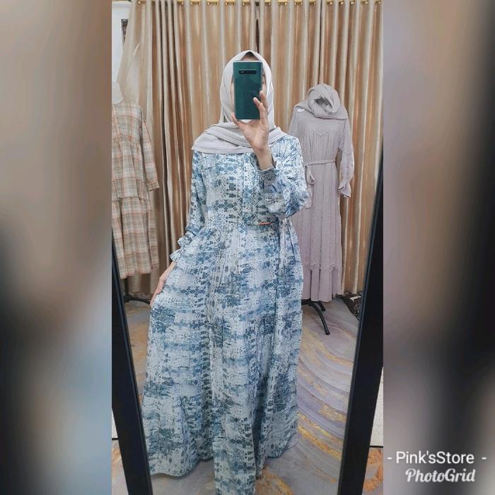 gamis salvina ys original crespo motif absstrak  gamis salvina XXL