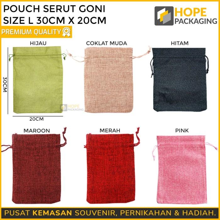 Y㊛PH [3 PCS] KEMASAN TRAVEL POUCH SERUT KAIN GONI L 30X20 CM/ KANTONG POLOS S♥1U