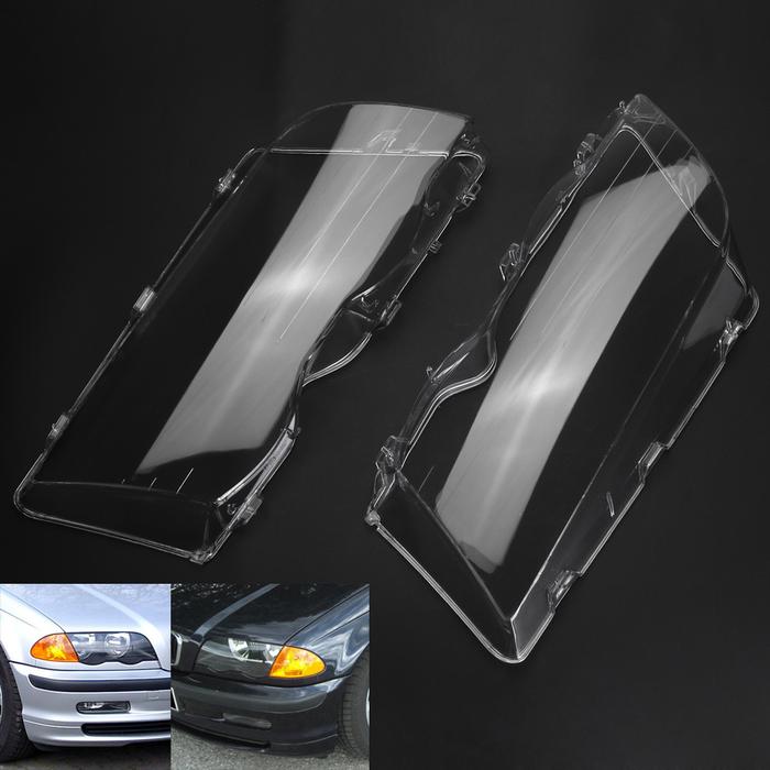 For BMW E46 1998-2001 Headlight Lens Headlamp Frame Cover Clear 4