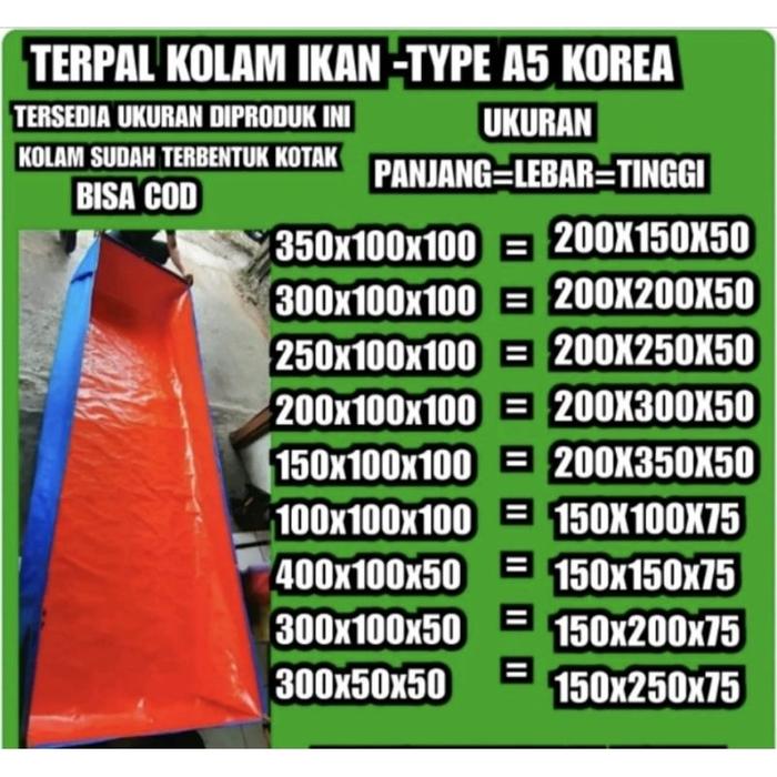 TERPAL KOLAM IKAN TYPE A5 KOREA ORIGINAL