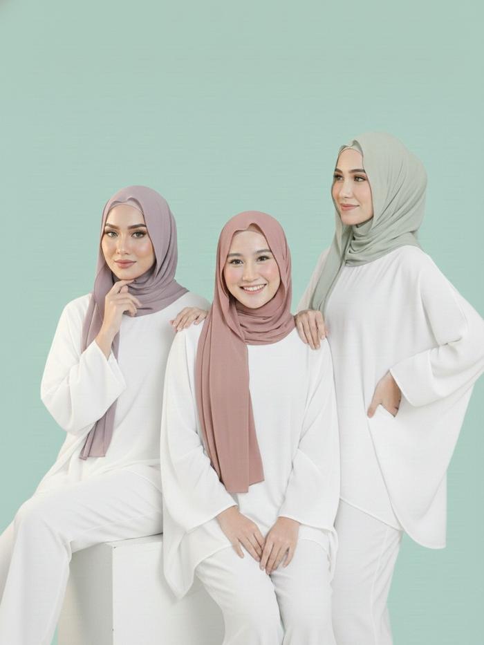 (ATTIYA) Hijab Pasmina Inner | Hijab Pasmina Jersey | Hijab Segitiga Instan | Pasmina | Bergo | Hami