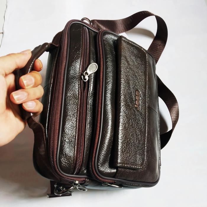 Tas Pria Selempang Bahan Kulit Asli Merk Jeep