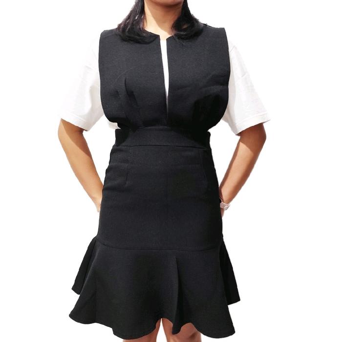 Dress  Hitam Wanita merk Ebuba Made in Korea