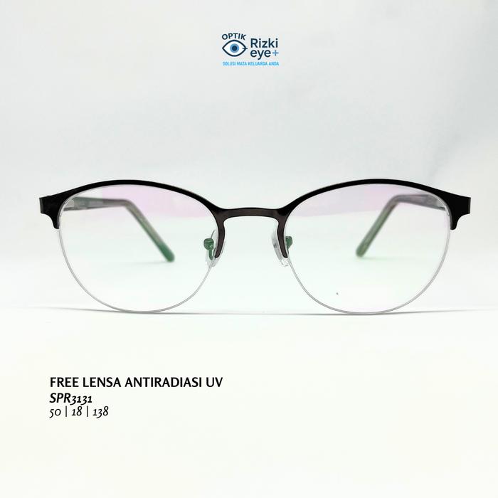 SPR3131 Kacamata Gantung Half Frame Bulat Bahan Besi Titanium Kokoh Uk 13,8cm untuk Pria & Wanita Fr