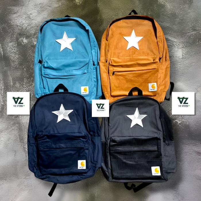 tas corduroy star logo carhartt bahan  asli corduroy/bagpack/ransel/tas sekolah