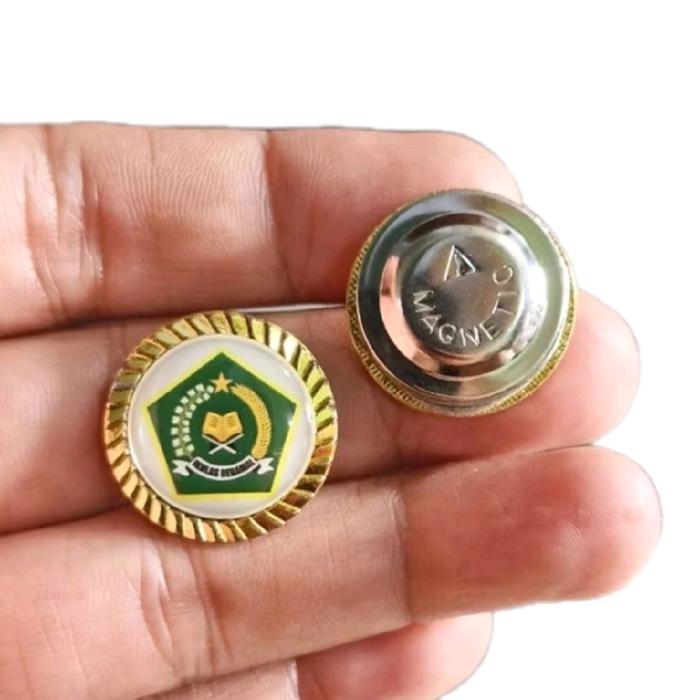 Pin kemenag model pin kerah magnet diameter 2 cm