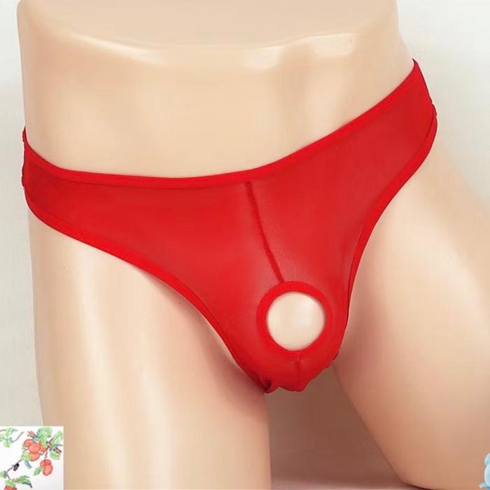 G String Pria Thong Sexy hot Open Crotch Transparan Celana Dalam Pria