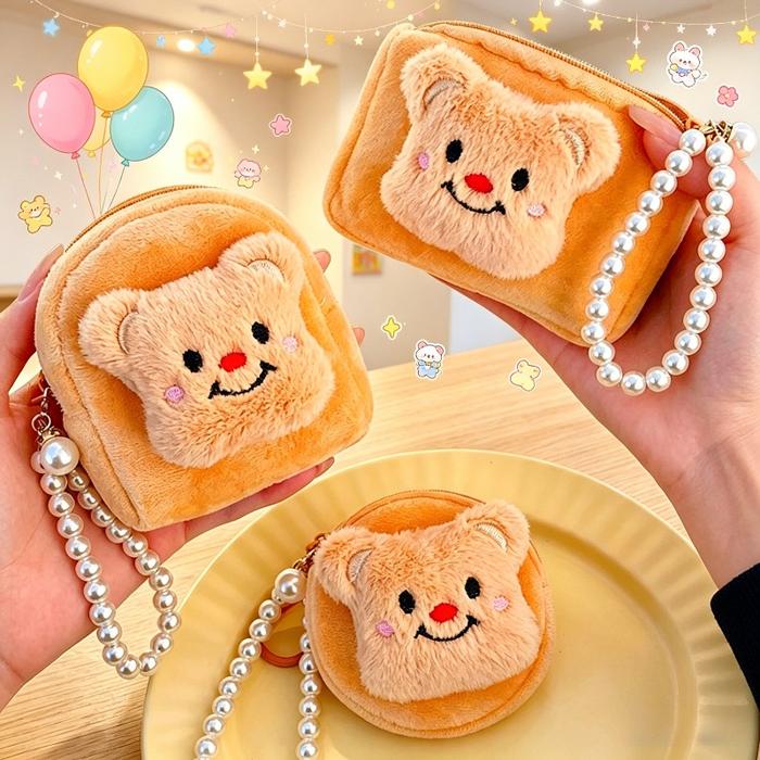 Dompet Koin Berbentuk Beruang Yang Imut / Dompet Koin Anak-Anak / Dompet Koin Berantai Mutiara / Org