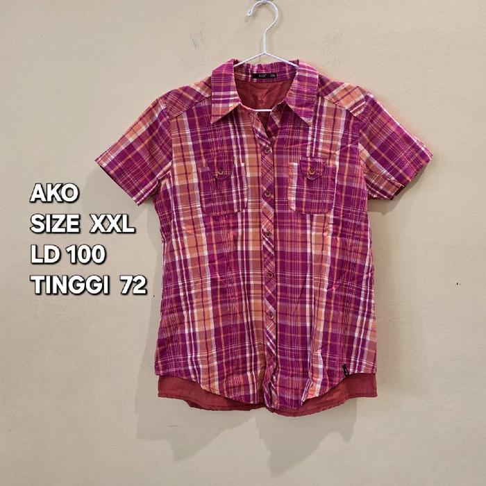 196. (Preloved) AKO Kemeja Atasan Blouse Wanita Authentic
