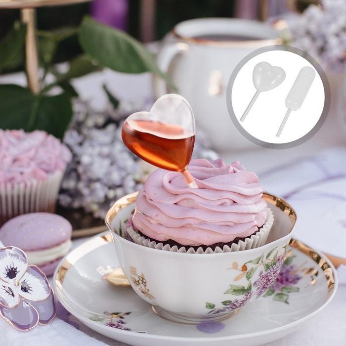 50Pcs Pipet Fla Puding 4Ml Pipet Tetes Kue Tetes Infuser Untuk Aneka Jenis Selai Saos Kecap Vla Hias