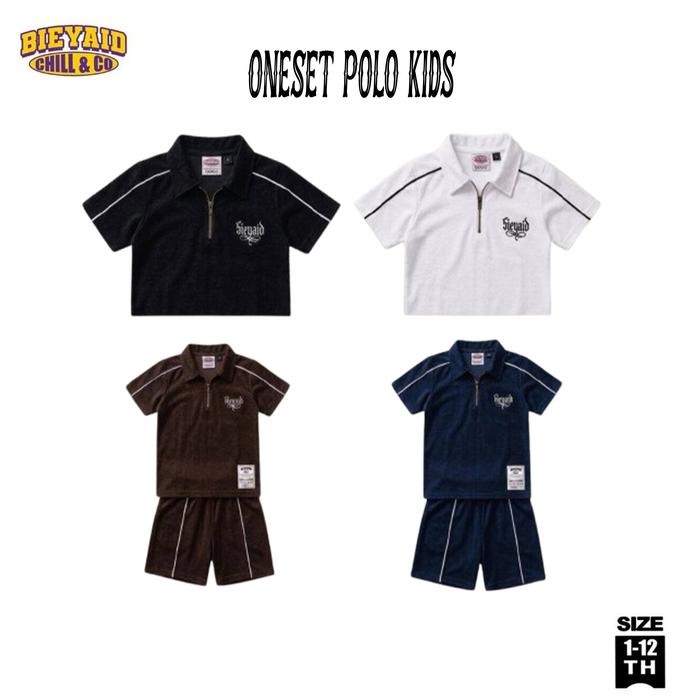Infinity Project Oneset Setelan Anak Polo List Garis Resleting Zipper Anak