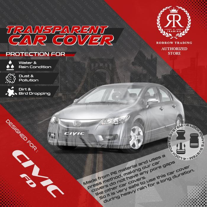 Sarung Cover Mobil Plastik Transparan CIVIC FD Waterproof