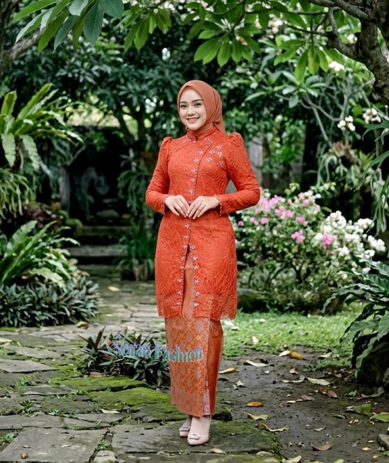 Set Celana Tunic Brokat Wanita Setelan Kebaya Tunik Brukat Kondangan set rok kebaya
