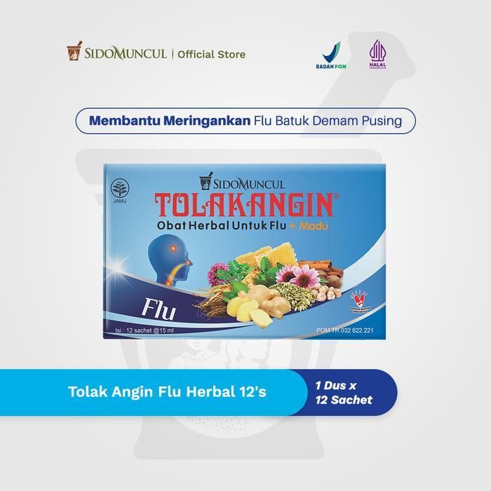 PREMIUM (READY) terjamin Tolak Angin Flu Cair Herbal 1 Box Isi 12 Sachet - Mengatasi Flu Gejala Pile