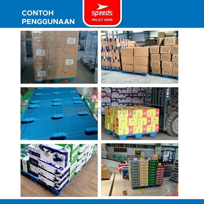 SPEEDS Palet Plastik HDPE Tebal 120x100x15cm Plastic Pallet Warehouse Pallet Gudang Kaki 9 Kuat Koko