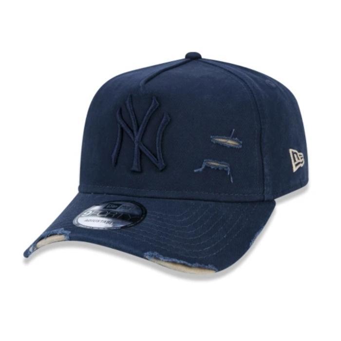 topi New Era cotton damage navy